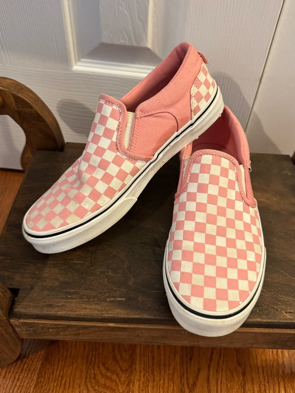 Adorable Pink Classic Slip-On Checkerboard Vans